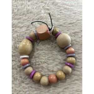 Vintage Chunky Wood Beaded Boho Bracelet